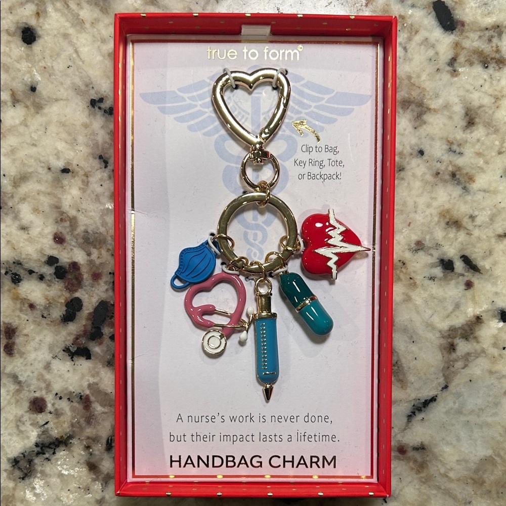 True to From Medical Bag Charm/Keychain in Elegant Red Christmas Box